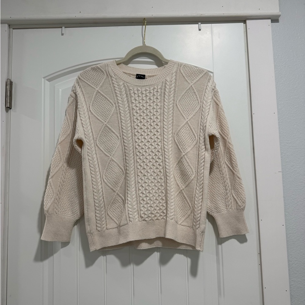 art class Cream Cable Knit Crewneck Sweater